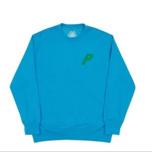 Palace Flocka P Crewneck - Teal Blue/Green